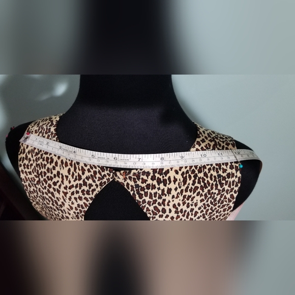 Vintage 90s Maggy London Silk Leopard Print Sheath Dress - Picture 7 of 12